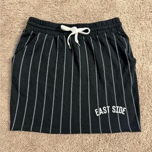 Forever 21 Mini Pencil Skirt Women Size Medium Black White Stripe Sweat Skirt